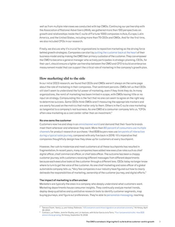 The CMO’s Comeback: Aligning the C-suite to Drive Customer-Centric Growth - Page 3