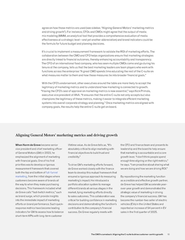 The CMO’s Comeback: Aligning the C-suite to Drive Customer-Centric Growth - Page 10
