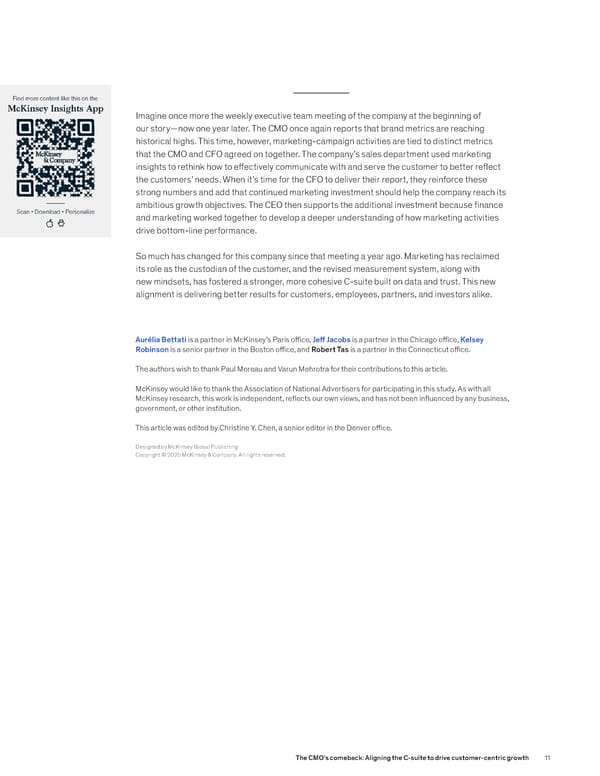 The CMO’s Comeback: Aligning the C-suite to Drive Customer-Centric Growth - Page 11
