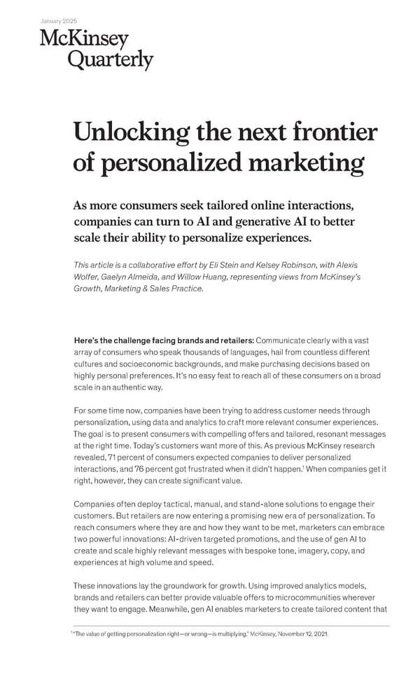 Unlocking the Next Frontier of Personalized Marketing - Page 1