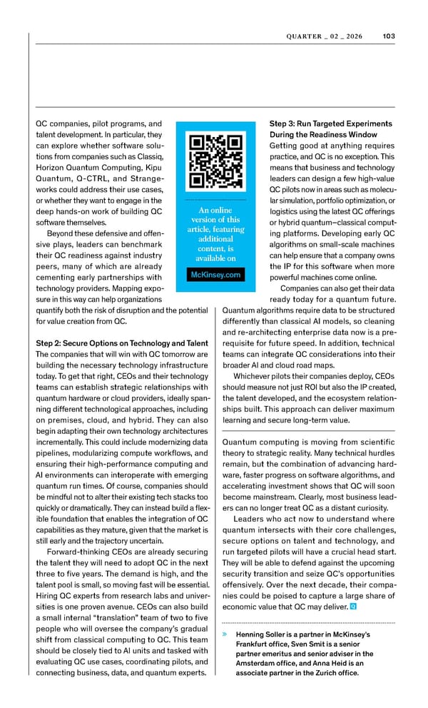 McKinsey Quarterly: A Time for Courage - Page 105